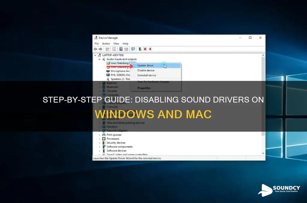 how to disable sound drivers