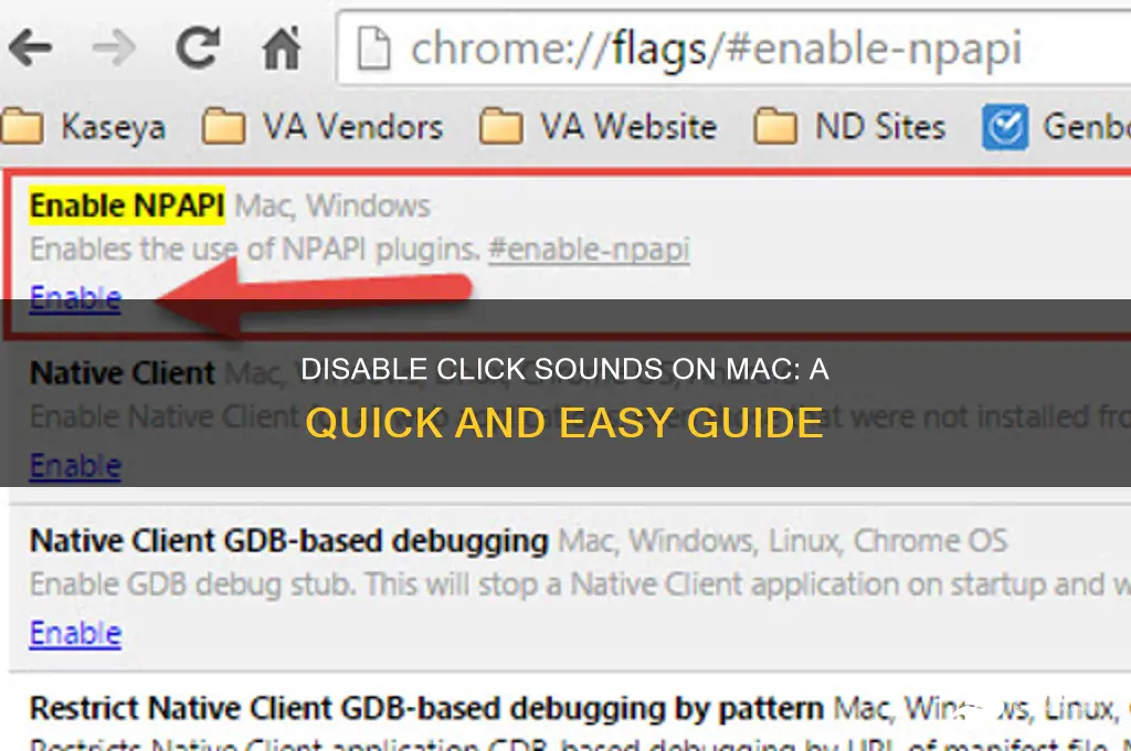 how to disable sounds when clicking on something mac