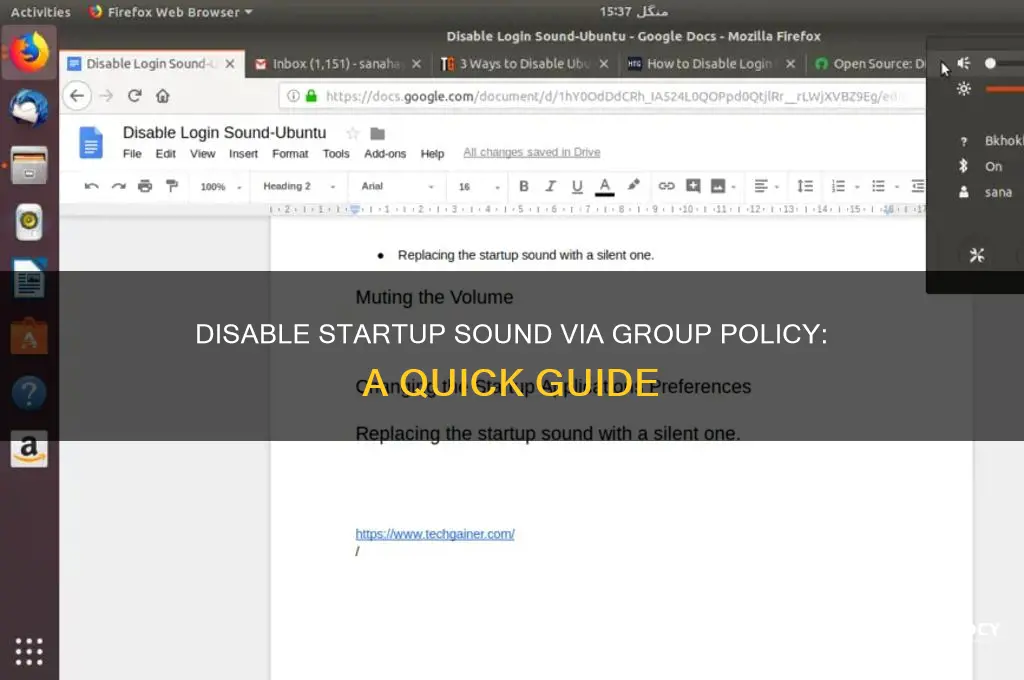 how to disable startup up sound in group policy