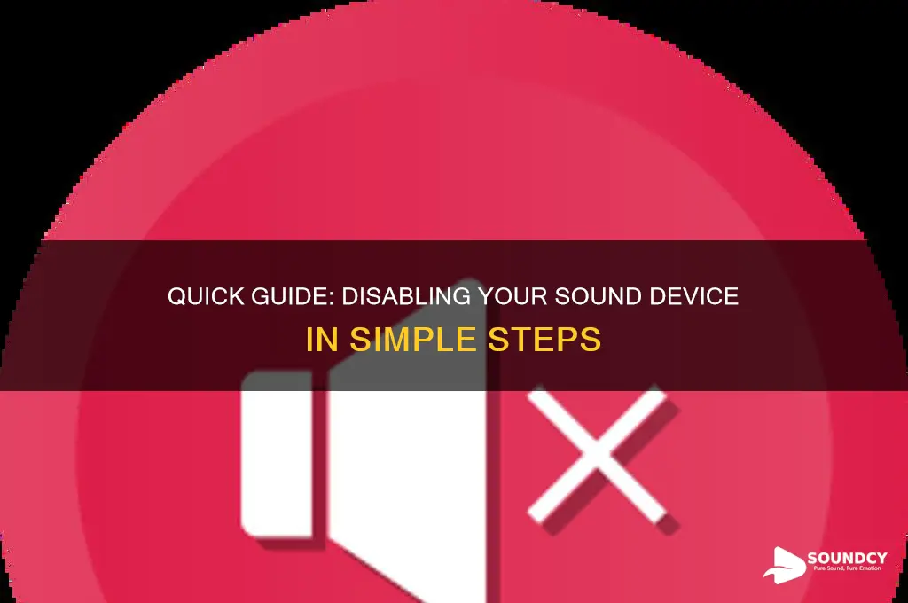how to dsiable sound device