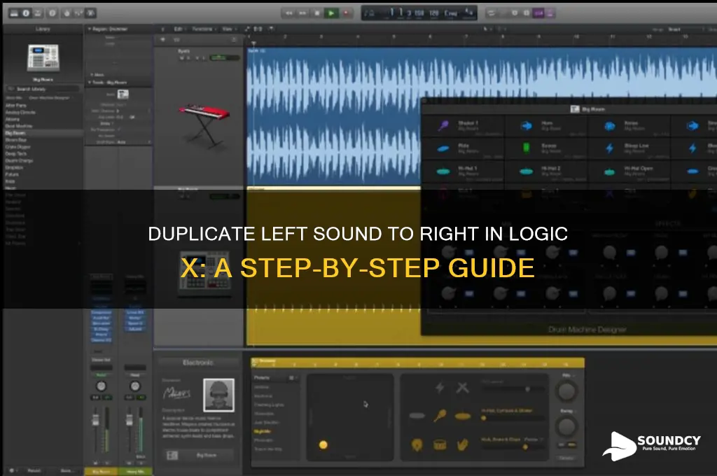 how to duplicate left sound to right logic x
