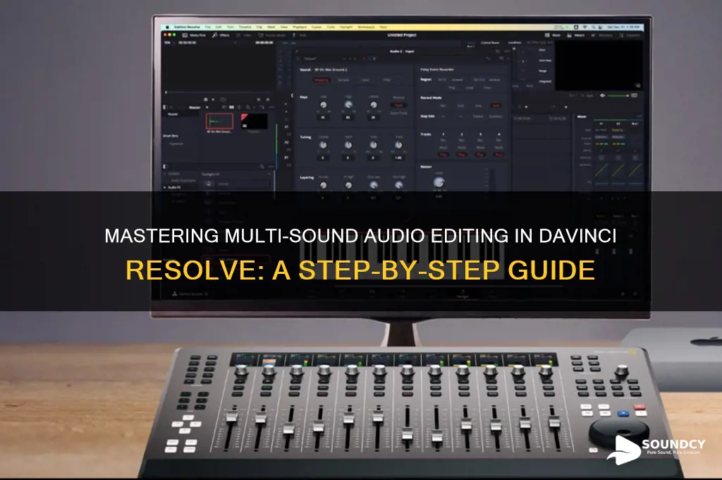 how to edit audio with multiple sounds davinci resolve