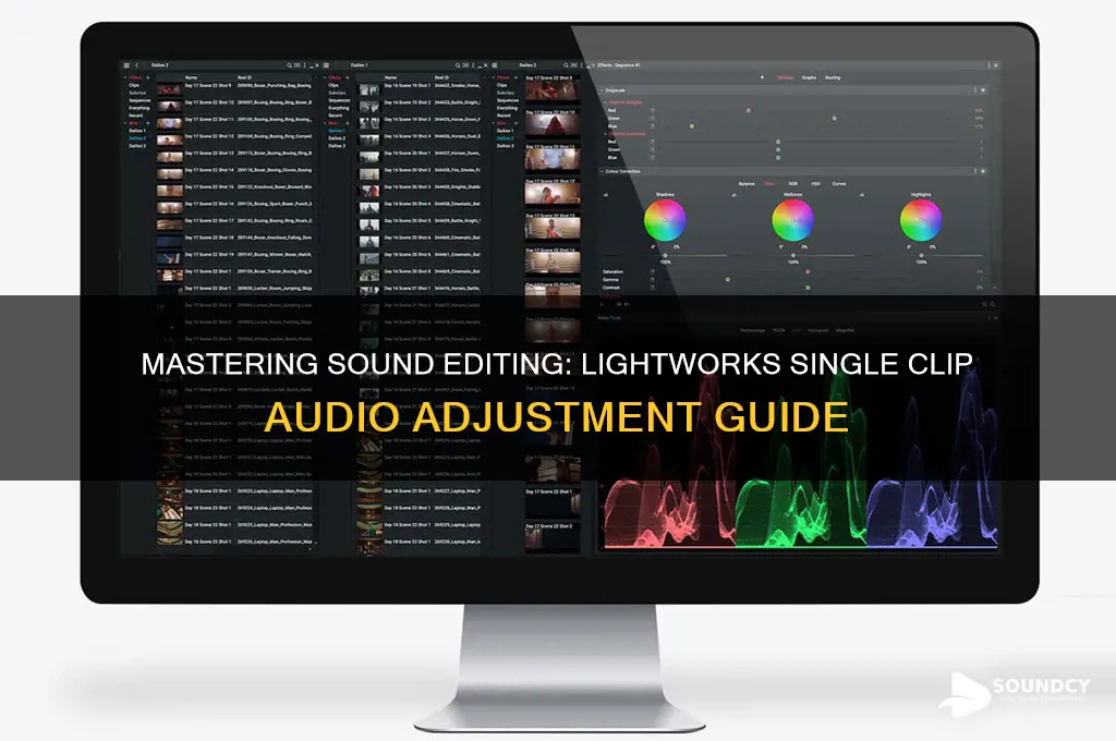 how to edit sound on one clip in lightworks