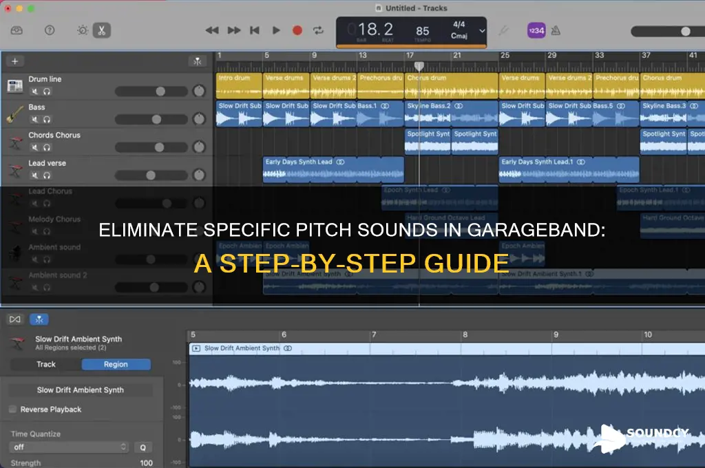 how to eliminate sounds at a specific pitch garageband