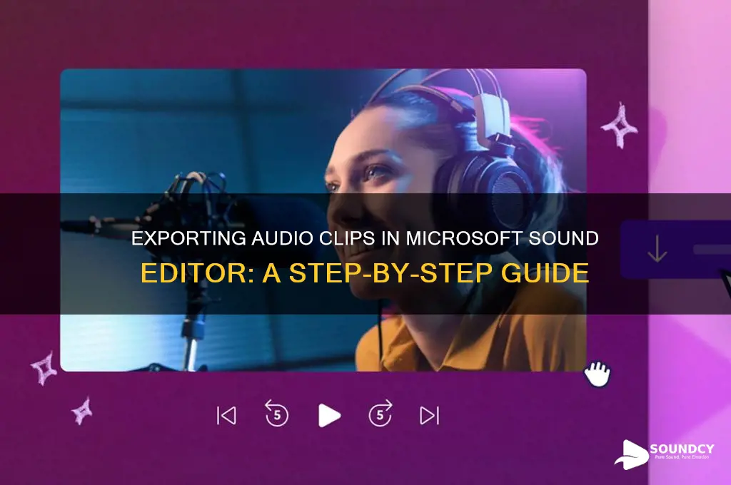 how to export audio clip in microsoft sound editor