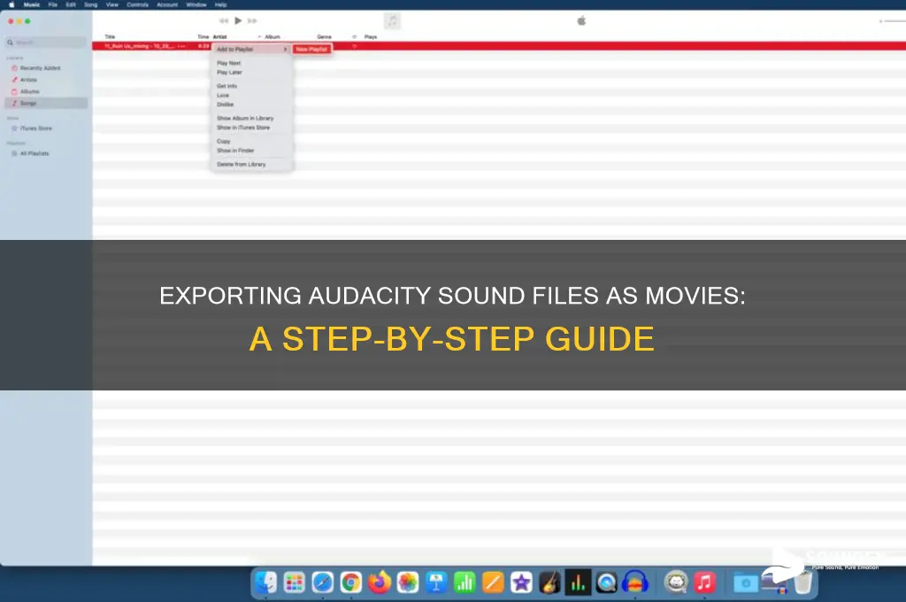 how to export sound files as movies in audacity