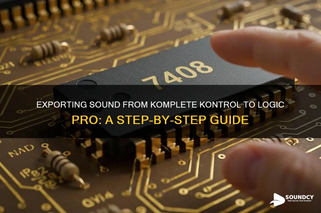 how to export sound on komplete control to logic