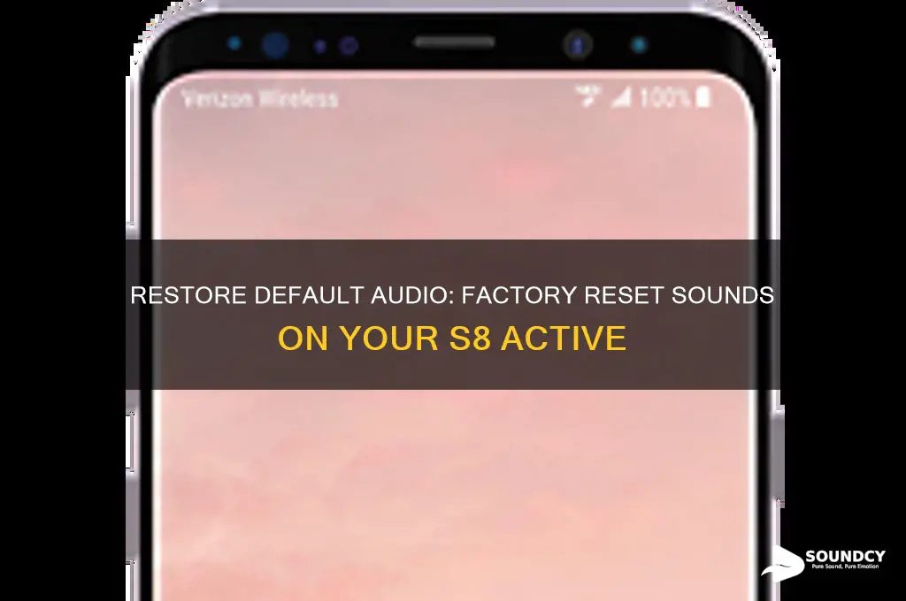 how to factory reset sounds on a s8 active