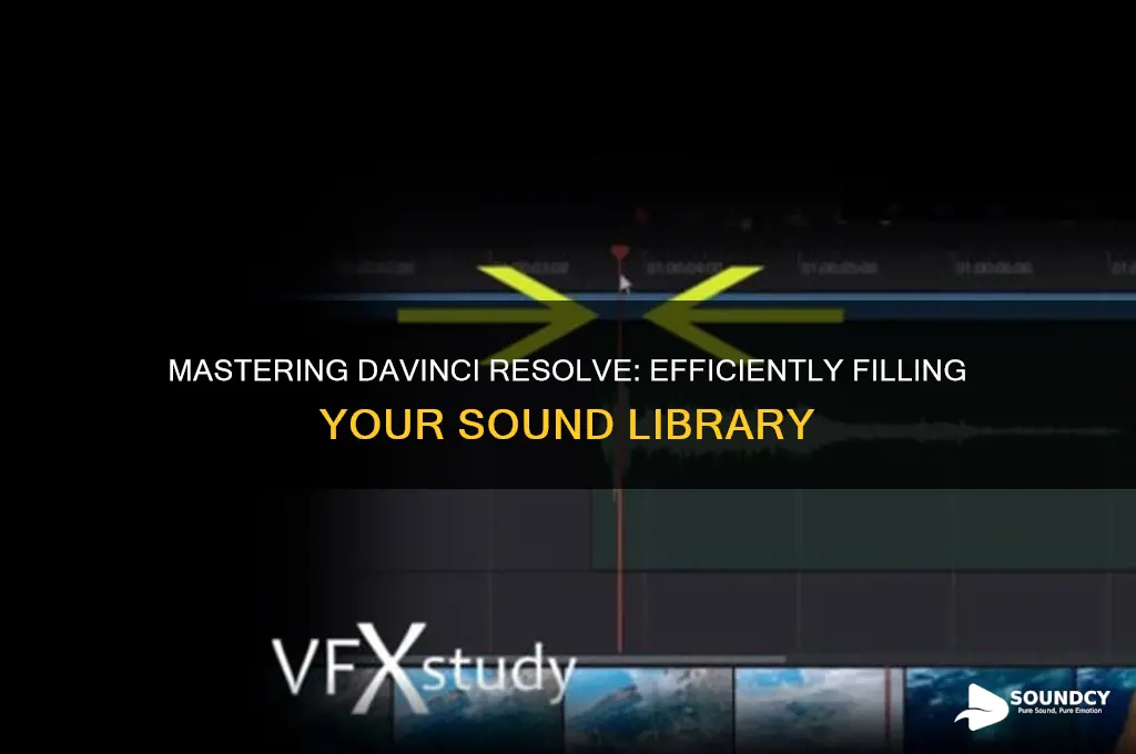 how to fill the sound library in davinci resolve