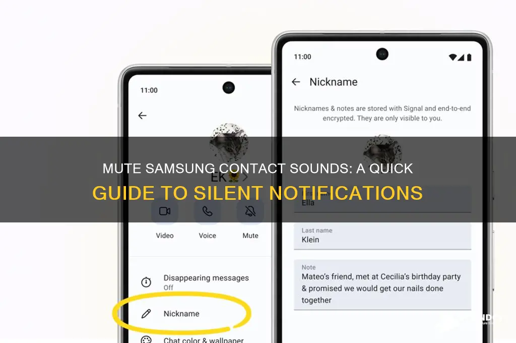 how to have no sound for contact on samsung