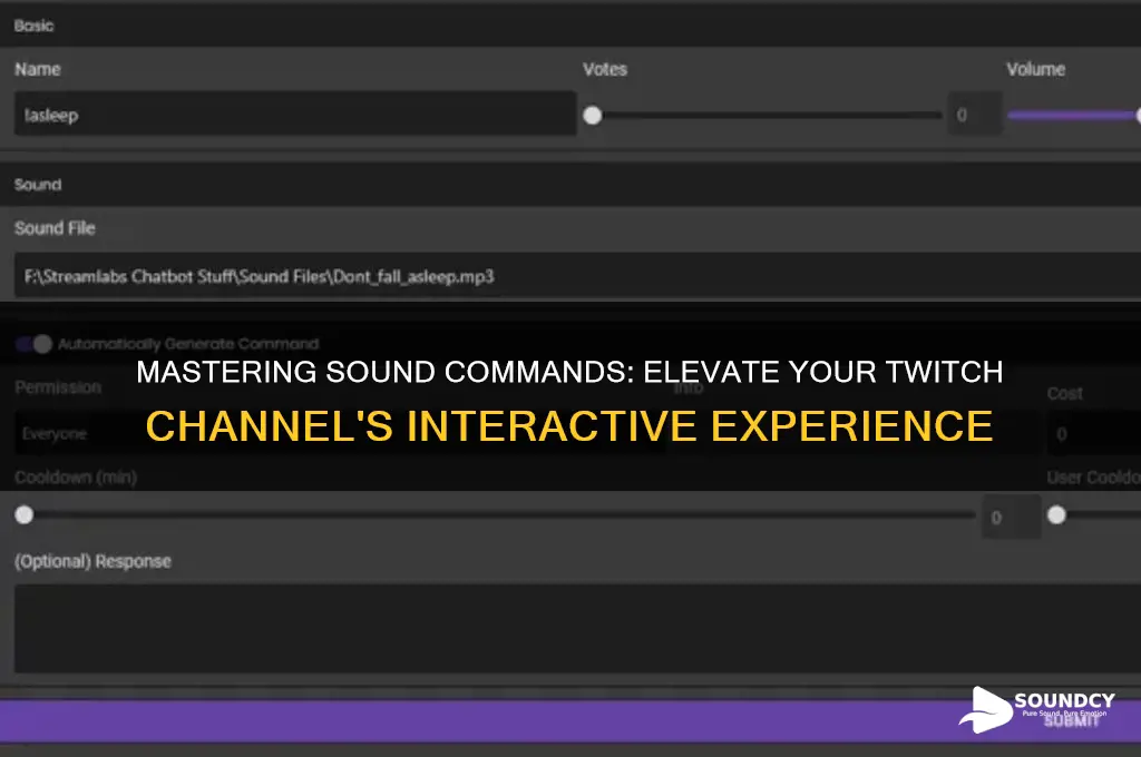 how to have sound cammands in your twitch channel