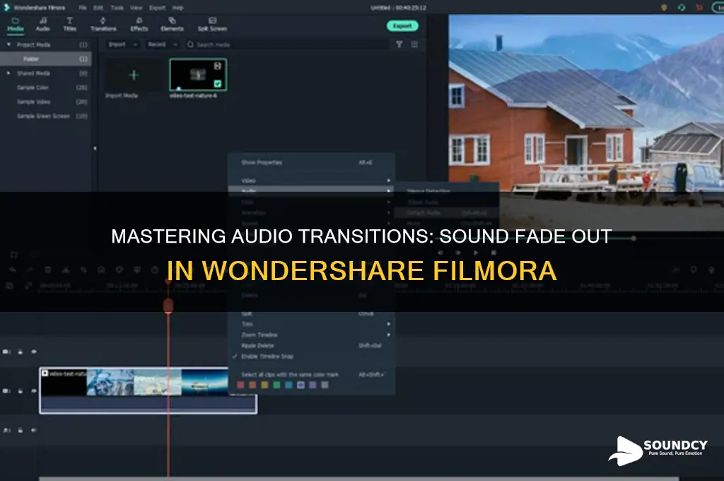 how to have sound fade out in wondershare flmora