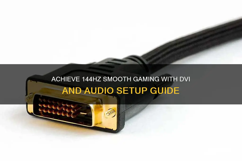 how to have sound with dvi and 144 hz