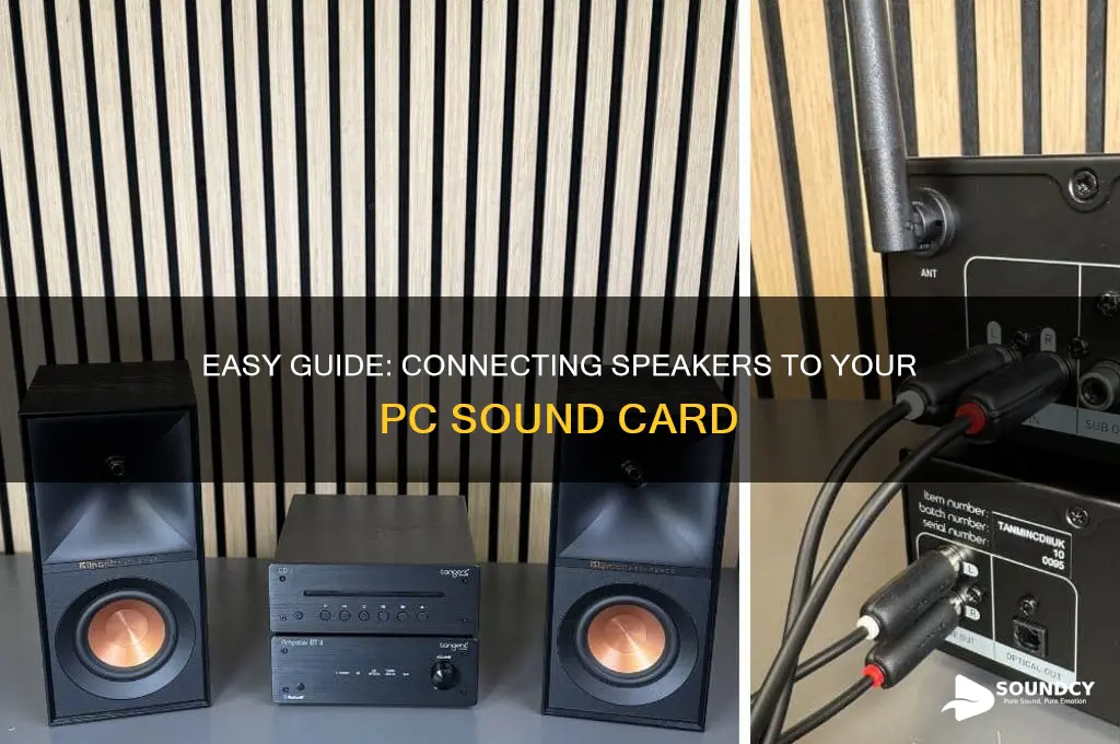 how to hook speakers to a pc sound card