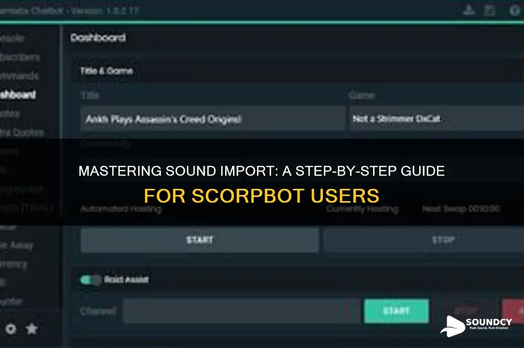 how to import sound scorpbot
