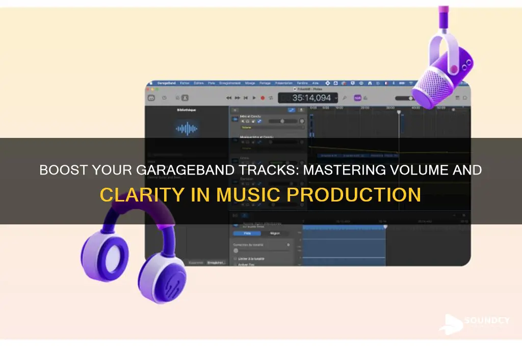 how to increase sound of track on garage band