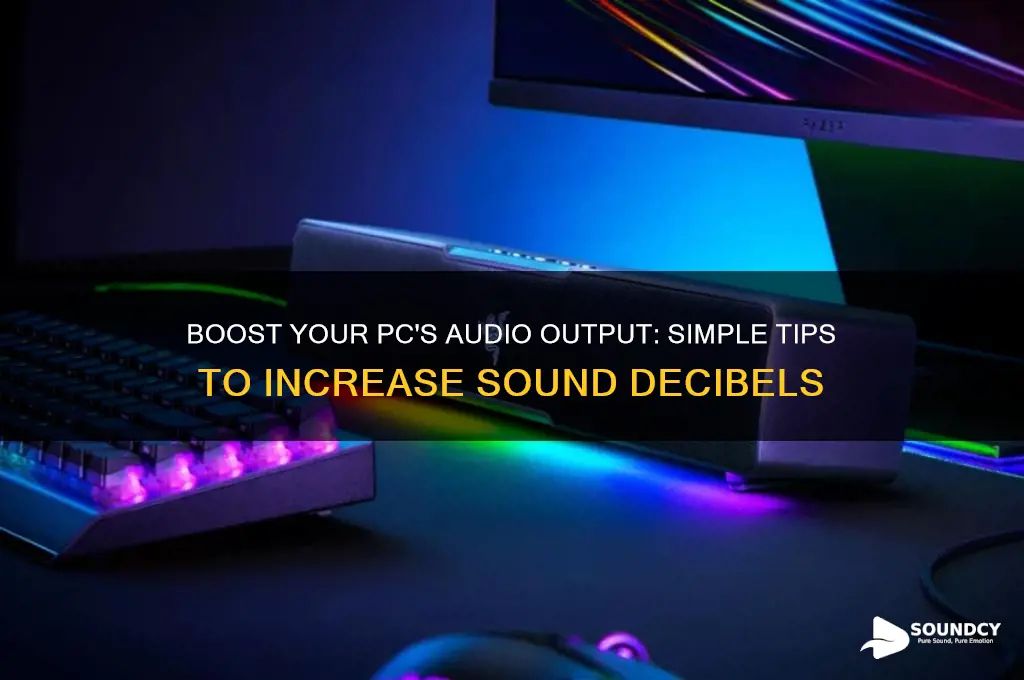 how to increse the decibals of sound from pc