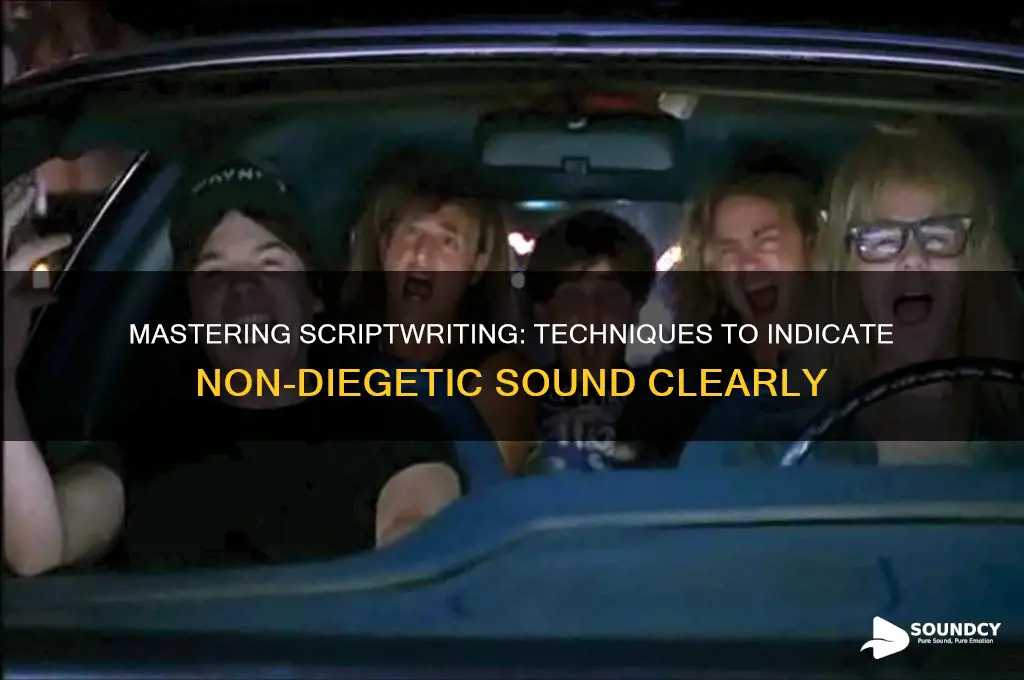 how to indicate non-diagetic sound in a script