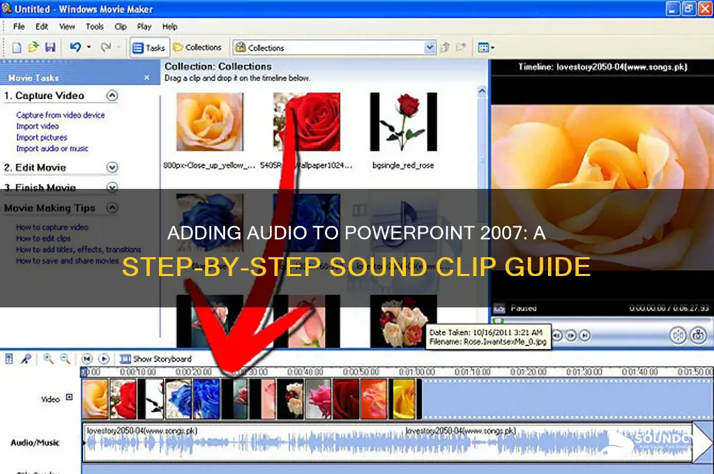 how to insert a sound clip in powerpoint 2007