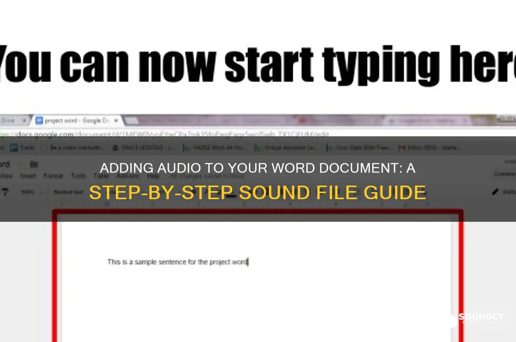 how to insert a sound file in word document