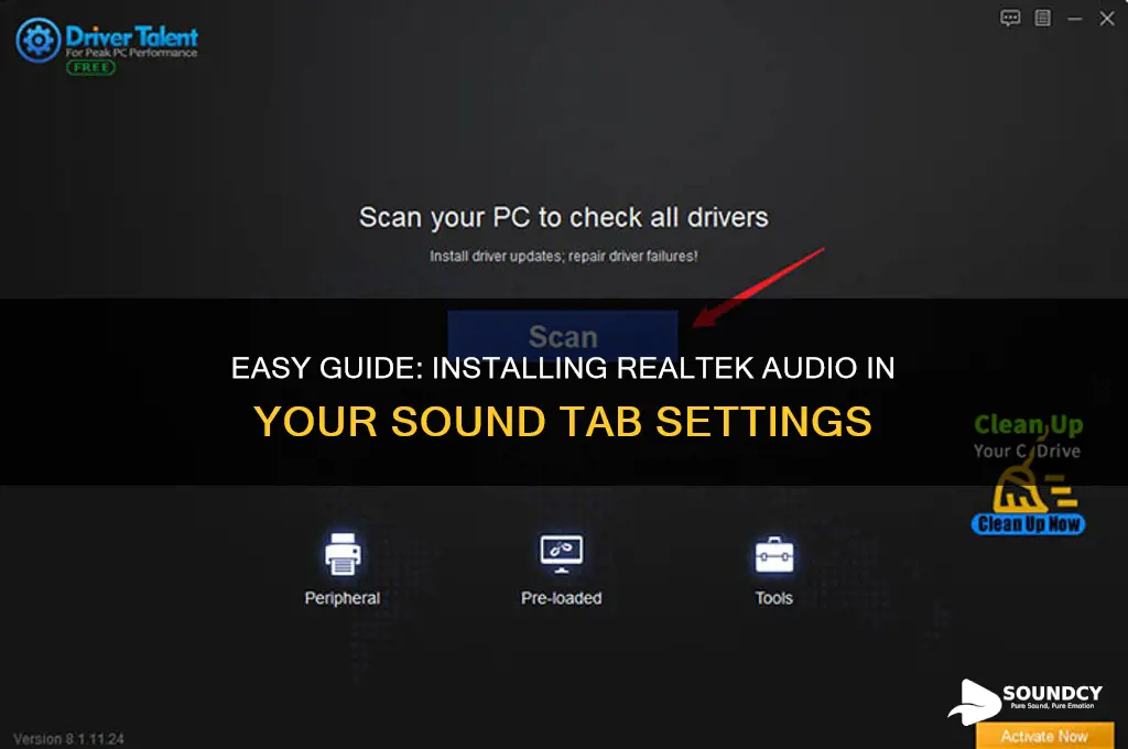 how to install realtek audio in the sound tab