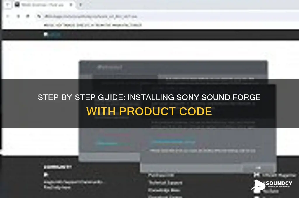 how to install sony sound forge with product code