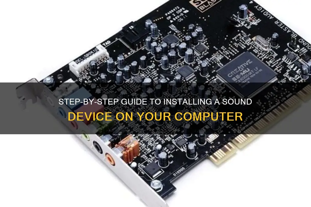 how to install sound device