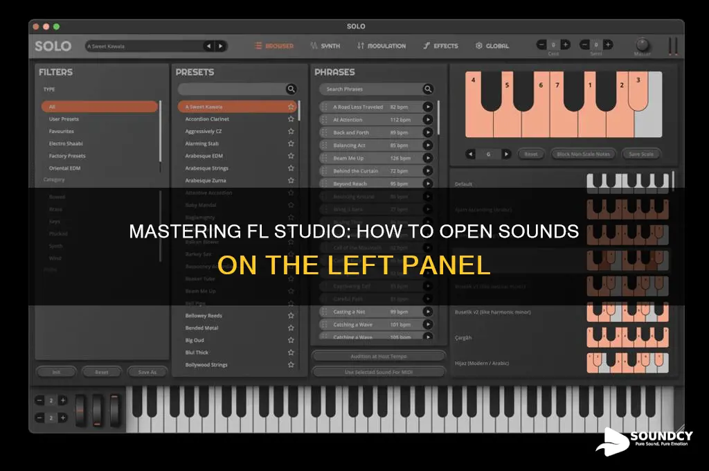 how to ipen sounds on the left fl studi