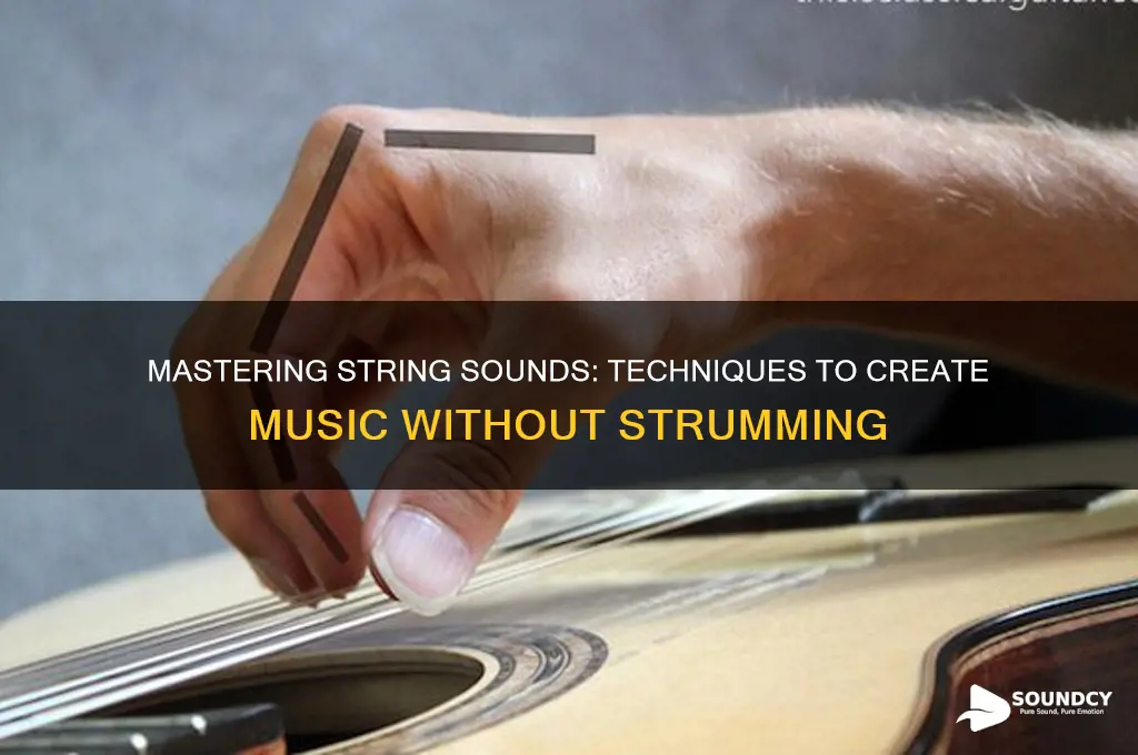 how to jsut make sound on string without struming