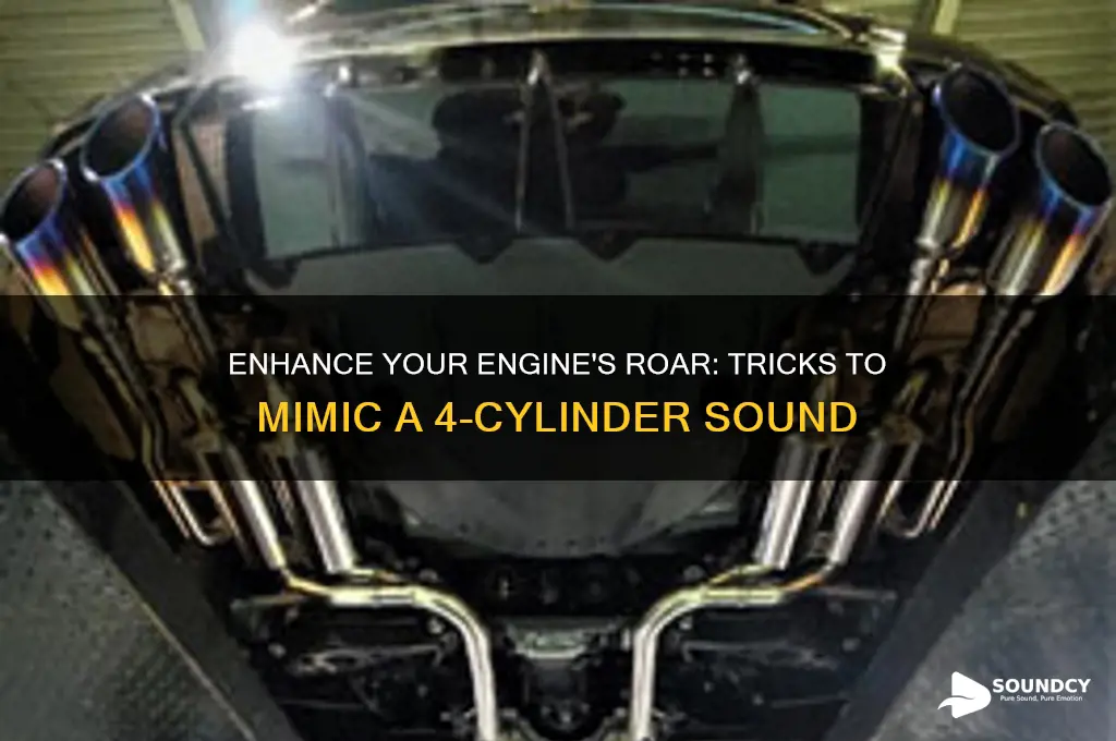 how to make 2 cylinder sound like 4 cylinder