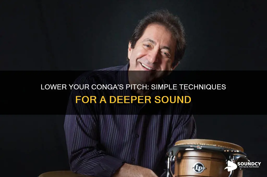 how to make a conga sound lower in pitch