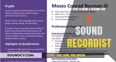 Crafting a Winning Resume for Sound Recordist Opportunities