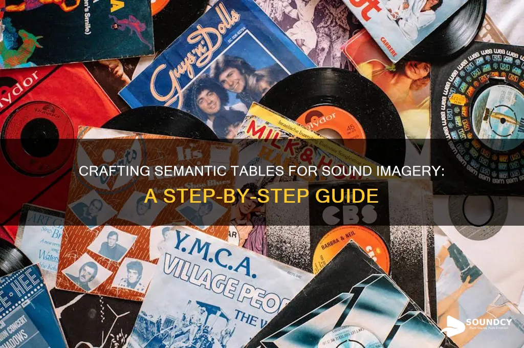 how to make a semantics table for sound imagry