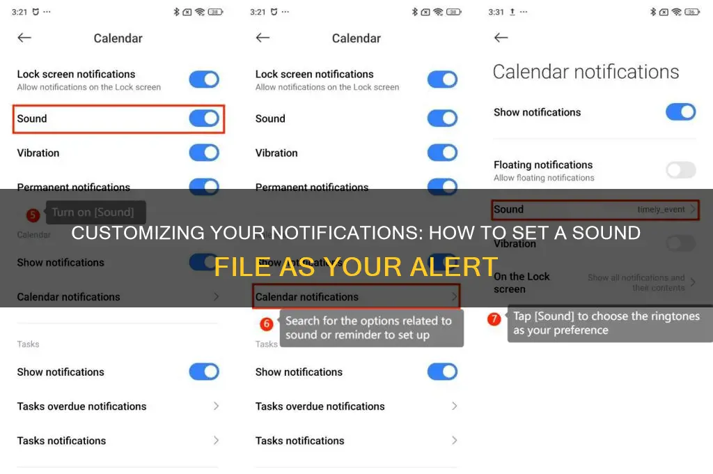 how to make a sound file my notification noise