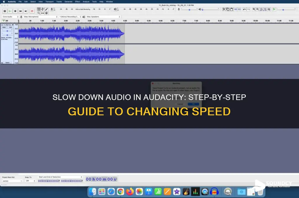 how to make a sound slow down in audacity