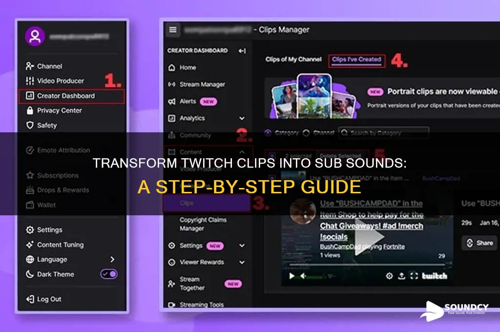 how to make a twitch clip into sub sound