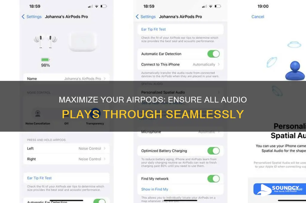 how to make all sound come through air pods