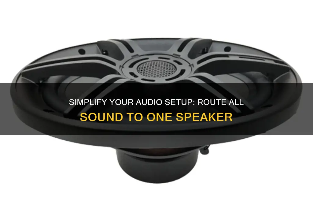 how to make all sound come through one speaker
