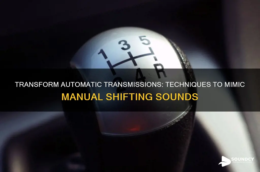 how to make an automatic sound like a manual
