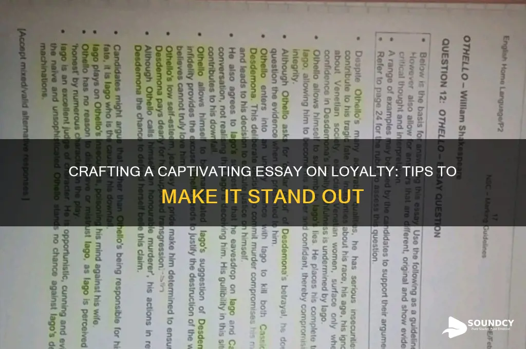 how to make an essay on loyalty sound cool