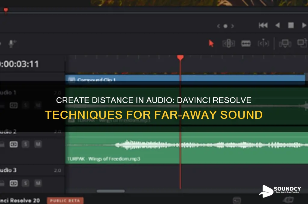 how to make audio sound far away davinci resolve