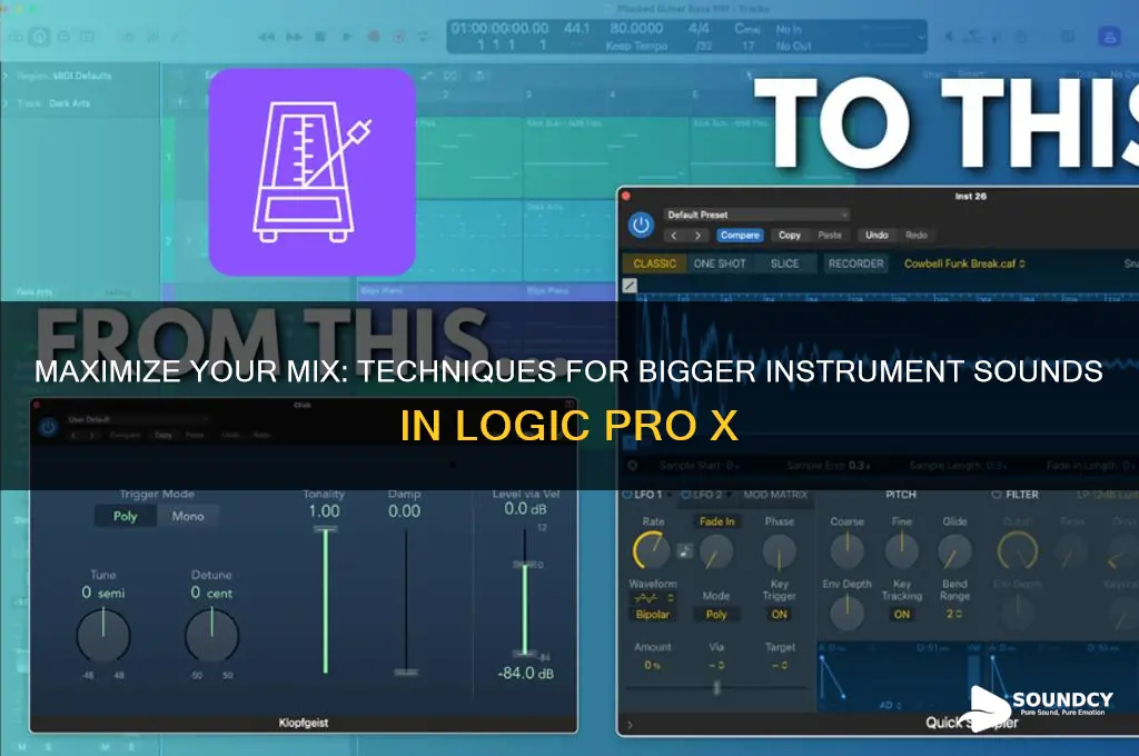 how to make instruments sound bigger logic pro x