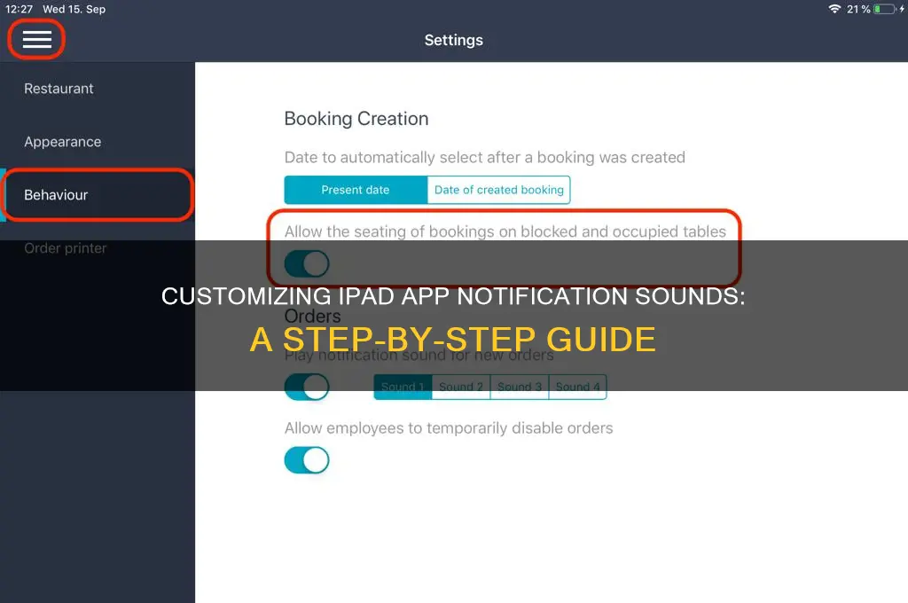 how to make notifaction sounds from app on ipad