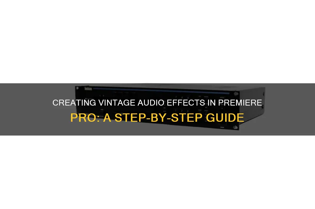 how to make old sounding audio in ppremiere pro
