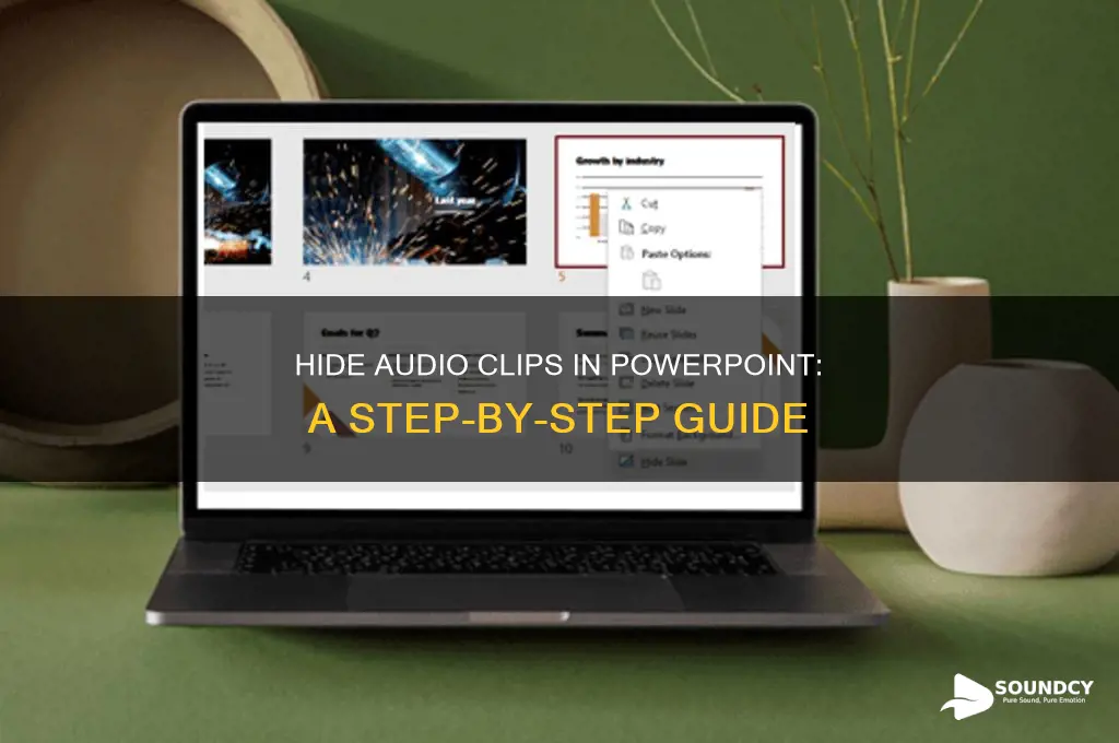 how to make sound clip not visible on ppt