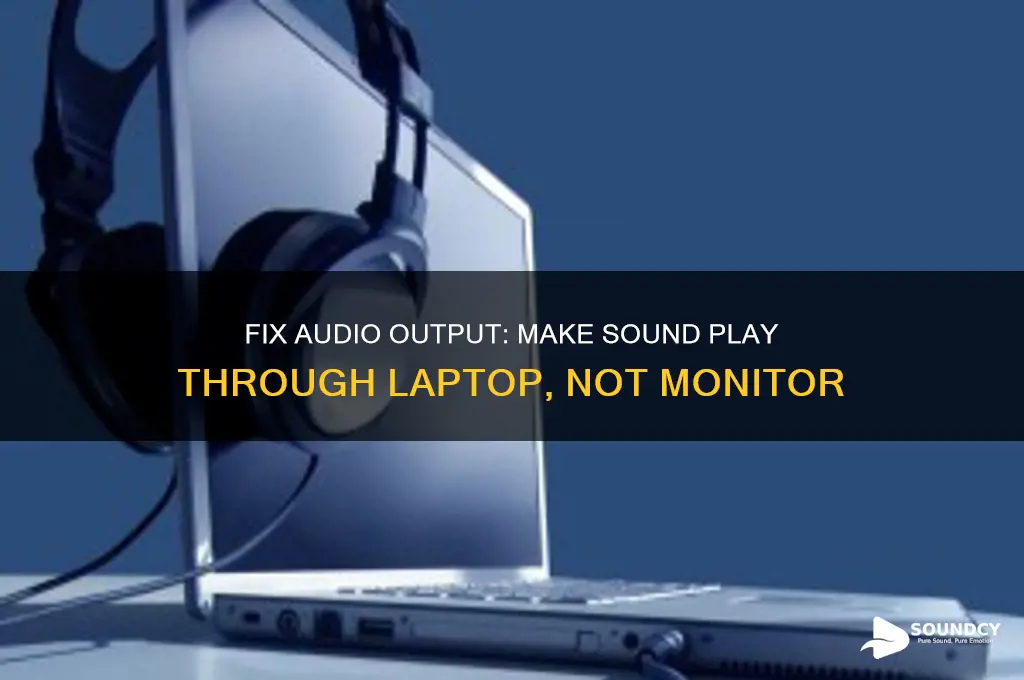 how to make sound come from laptop not monitor