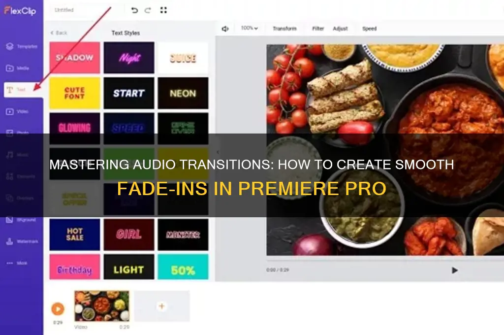 how to make sound fade in in premiere pro