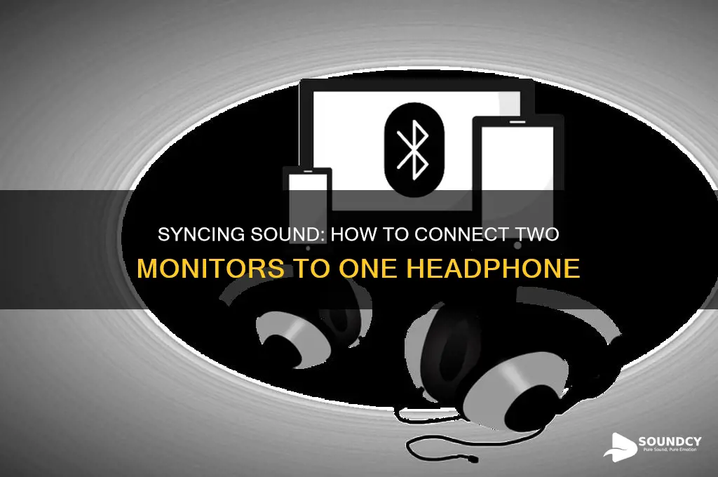 how to make sound from two monitors one headphone