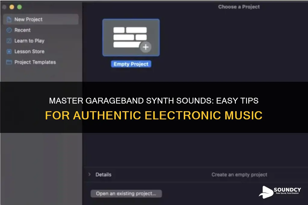 how to make sound like a synth in garageband