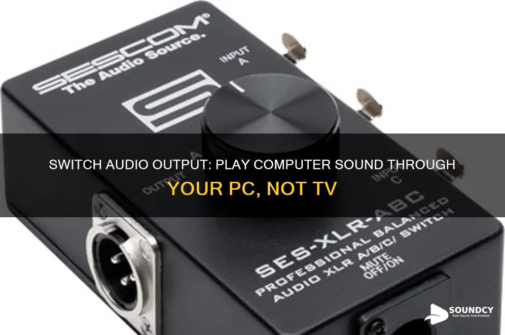 how to make sound on computer instead of tv